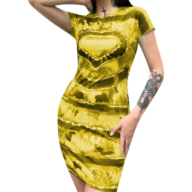 Womens Cap Sleeves Printed Bodycon Mini Dress Ladies Tunic Bodycon Dress Top 